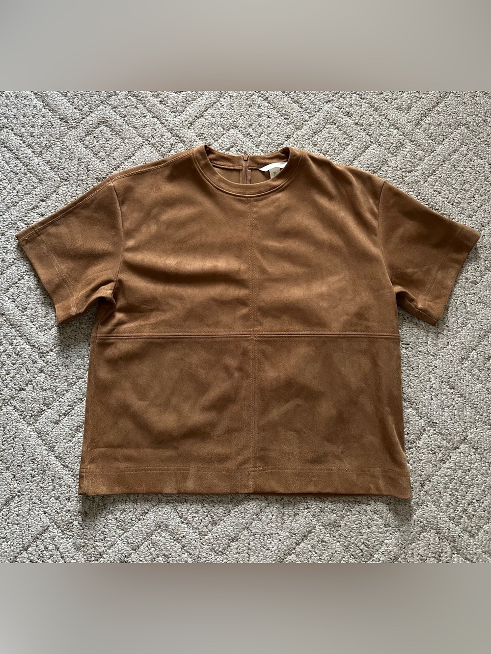 H&M Suede Boxy T-shirt NWT